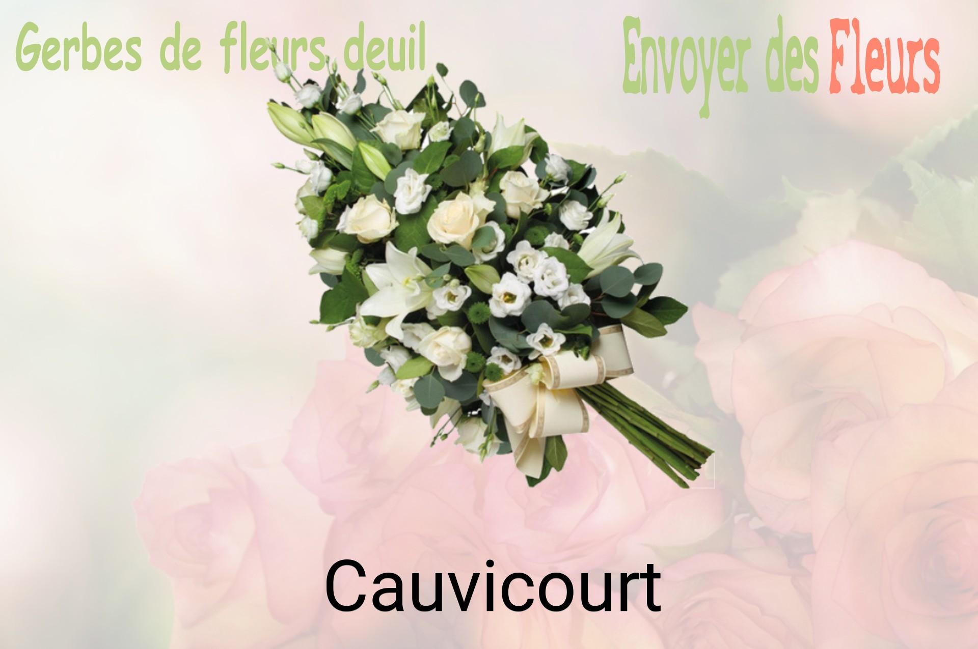 Gerbe de fleurs de deuil livrée à Cauvicourt